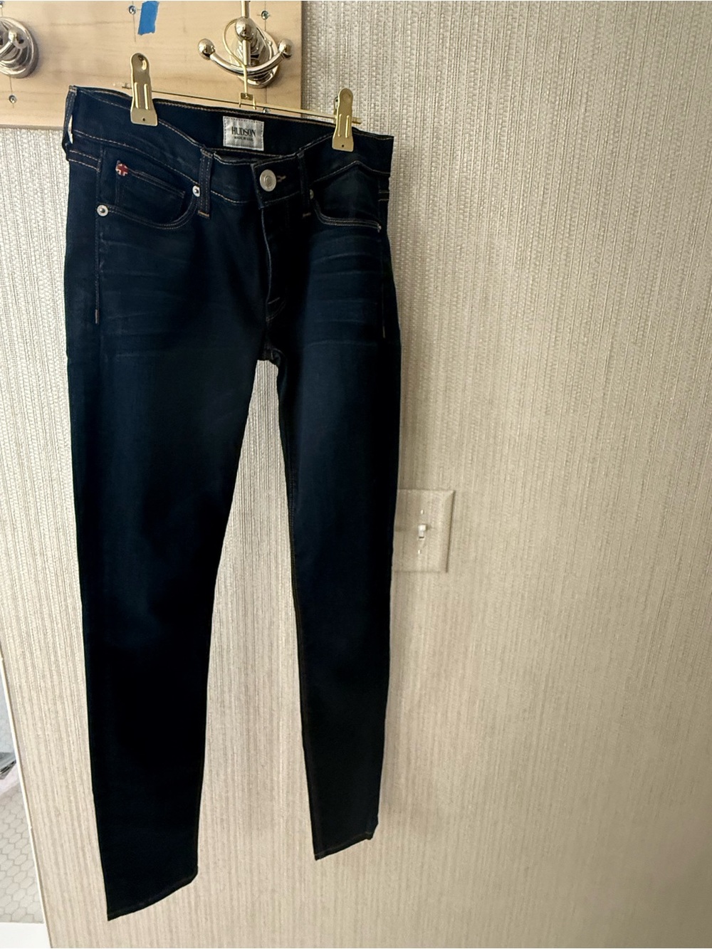 Hudson Jeans Dark Indigo with Golden Stitching